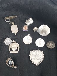 Sterling Silver Charms, Some Damaged. 46 Grams