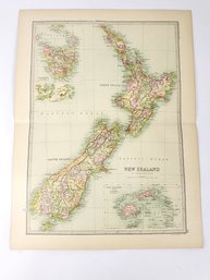 Antique Map By John Bartholomew Of New Zealand