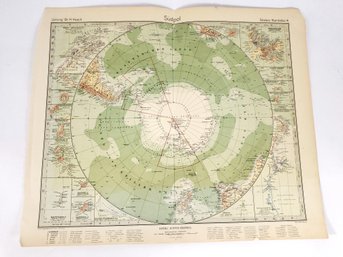 South Pole Sudpol German Antique Map Gotha Justus Perthres 1925