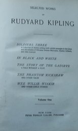 RUDYARD KIPLING , SELECTED WORKS IN 3 VOL.S,  PETER FENELON COLLIER, PUBLISHER. NEW YORK