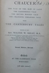 CHAUCER THE TALE OF THE MAN OF LAWE , 1879, EDITED BY REV. WALTER W.  SKEAT. M.A., SECOND ED, REVISED