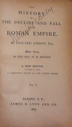 THE DECLINE AND FALL ROMAN EMPIRE, 6 VOL.S,1887,EDWARD GIBBON ESQ. ,NOTES BY REV. MILMAN, JAMES B. LYON & CO.