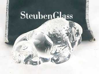 Steuben Glass Buffalo Hand Cooler
