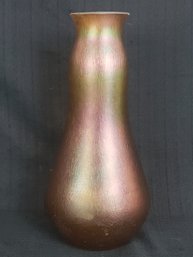 Kralik Peach Oil Spot Art Glass Vase C. 1900