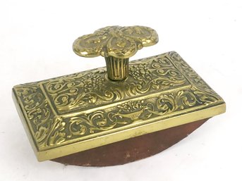 Antique Ink Blotter, Brass And Wood