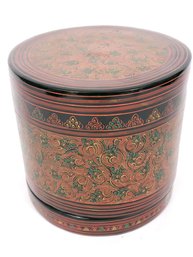 Antique 4 Piece Burmese Lacquer Betel Box
