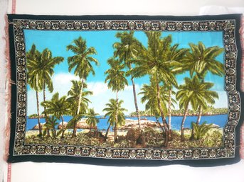 Vintage Wall Tapestry,  Palm Trees Ocean Scene