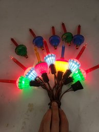 Lot Of Vintage Bubble Lights With Wire