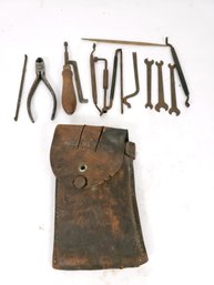 Lot Of Antique Bell Systems Phone Tools In Leather Case