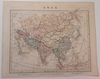 1828 Map, ASIA , Pub. By A. Arrowsmith, Hydrographer To His Majesty, London. Approx.  13 1/2 ' X 11'