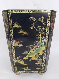 Chinoiserie Tin Waste Bin Made In England