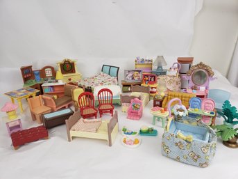 Large Lot Of Fisher Price Dollhouse Furniture