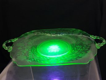 Large Uranium Glass Tray