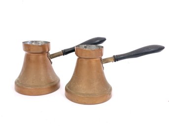 Pair Of Turkish Brass Coffee Pots