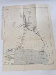 1912 Map Of The Antarctic Region By Roald Amundsen