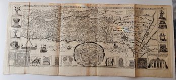 1632 RARE MAP ISRAEL, PALESTINE :  Jacobi Tirini CHOROGRAPHIA TERRAE SANCTAE In ANGUSTIOREM