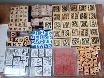 Lot 4 Of Wood Mounted Rubber Stamps