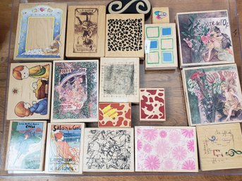 Lot 1 Of Wood Mount Rubber Stamps