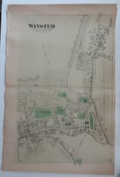 EARLY MAP OF WINSTED, CT. , TOWN OF WINCHESTER ,  Approx. 23.5 ' X 15  ' ,  SCALE 20 RODS TO THE INCH