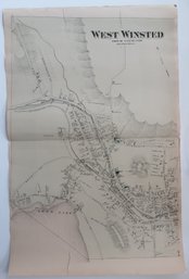 EARLY MAP OF WEST WINSTED, CT. , TOWN OF WINCHESTER ,  Approx. 24 ' X 15 1/2 ' ,  SCALE 20 RODS TO THE INCH