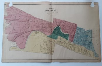 1860'S VIEWS OF CITY OF HARTFORD MAP From Actual Surveys Under Direction Of S. E.Marsh, C.E. By H.G. Loomis