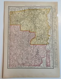 1898, 12 X 9 , INDIAN TERRITORY, OKLAHOMA & KANSAS , ATLAS OF THE WORLD MAP FUNK & WAGNALLS CO. N.Y. & LONDON