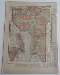 1898, 12 X 9 , NEW YORK  & NEW JERSEY , ATLAS OF THE WORLD MAP FUNK & WAGNALLS CO. N.Y. & LONDON