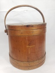 Nice Large Firkin Bucket With Lid