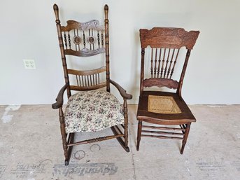 Pair Of Antique Victorian Oak Chairs