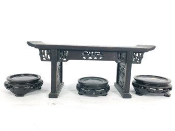 Groups Of Chinese Vase Stands And Altar Stand