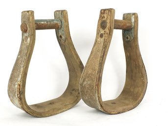 Vintage Bent Wood And Metal Horse Stirrups