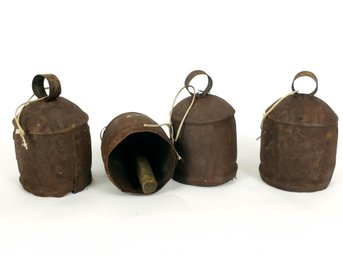 Group Of Antique Iron Primitive Cow Bells