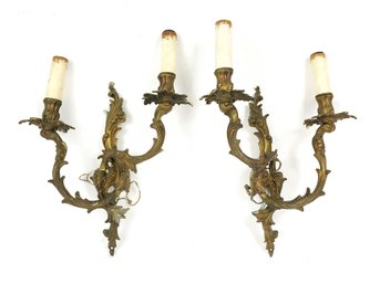 Pair Of Louis XV Brass Gilt Sconce Lights