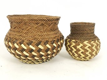 Pair Of Miniature Native American Baskets