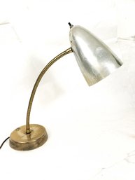 Brass And Aluminum Gooseneck Desk Lamp