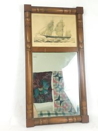 Federal Style Currier And Ives Mirror With Ship Scene