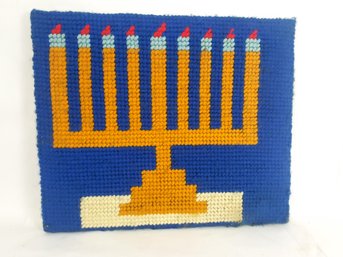 Vintage Cross Stitch Menorah