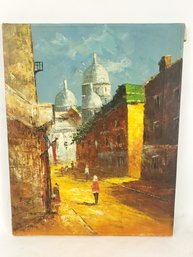 Vintage French Oil Painting On Canvas