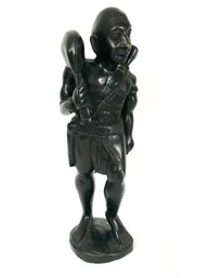 19' Tall Carved Wooden African Statue