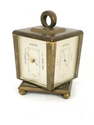 Hamilton Brass Desktop Rotating Weather Station And Clock