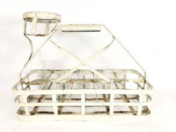 Unique Vintage Milk Bottle Carrier With Extra Top Holder