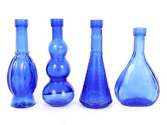 Cobalt Blue Glass Small Bottle Lot