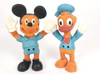 Bendy Mickey Mouse And Donald Duck Figures