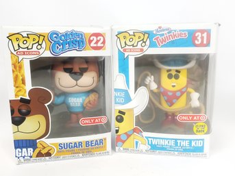 Pair Of Funko Pop Golden Crisp And Twinkies