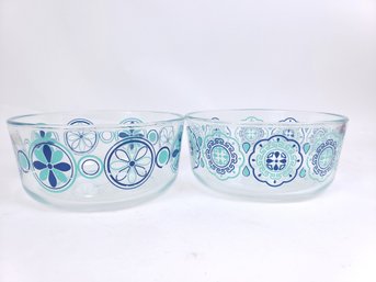 Clear Turquoise Pyrex Bowls