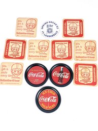 Bar Lot, Coca Cola And Ballentine Coasters And 1983 Spring Break Pin