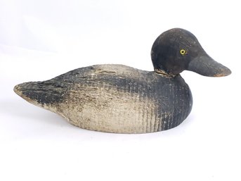 Handcarved Bluebill Duck Decoy With Removable Head