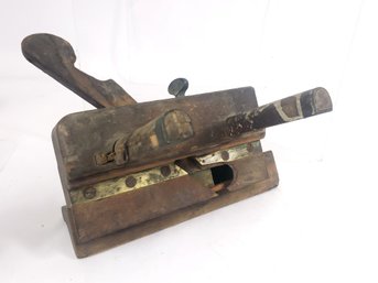 Antique Baldwin Plough Plane With Brass Parts