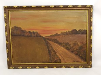 Early 1900s Landscape Oil On Canvas Painting By Paul Bradlaw, Norwich Free Academy