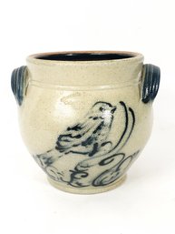 Wisconsin Pottery Crock With Bird